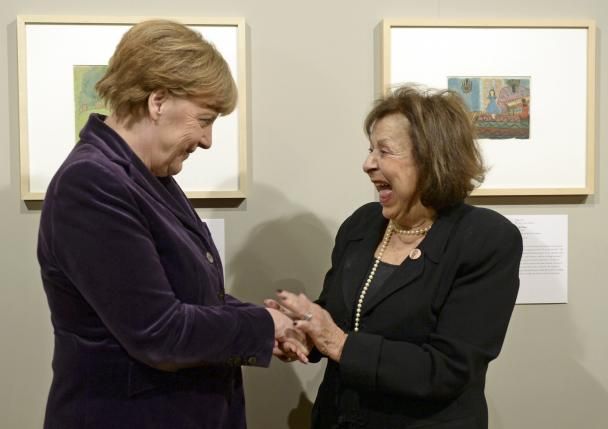 Merkel opens exhibition of Holocaust art in Berlin