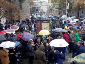 Mikheil Saakashvili's supporters hold protest action in Tbilisi