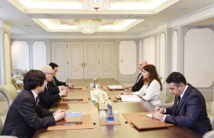 Mehriban Aliyeva se reúne con el oficial japonés